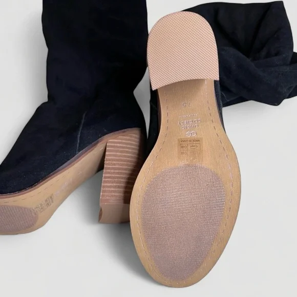 NWOT Oasis Society Black Suede Knee High Boots – Size 7.5 - Picture 2 of 3